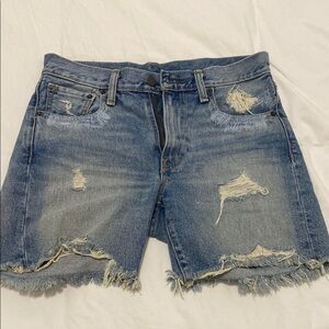 Levi's Light Blue Distressed Jean Shorts